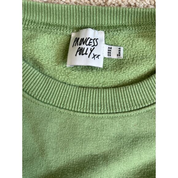 Princess Polly green crewneck/straight sweatpant set, size XS - Picture 3 of 5